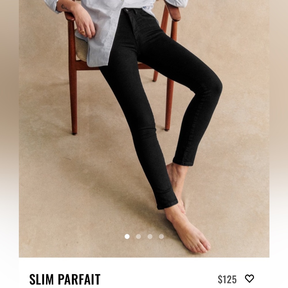 Sezane Denim Slim Parfait - black skinny fit jeans, size 25  (approx US0) ✨
